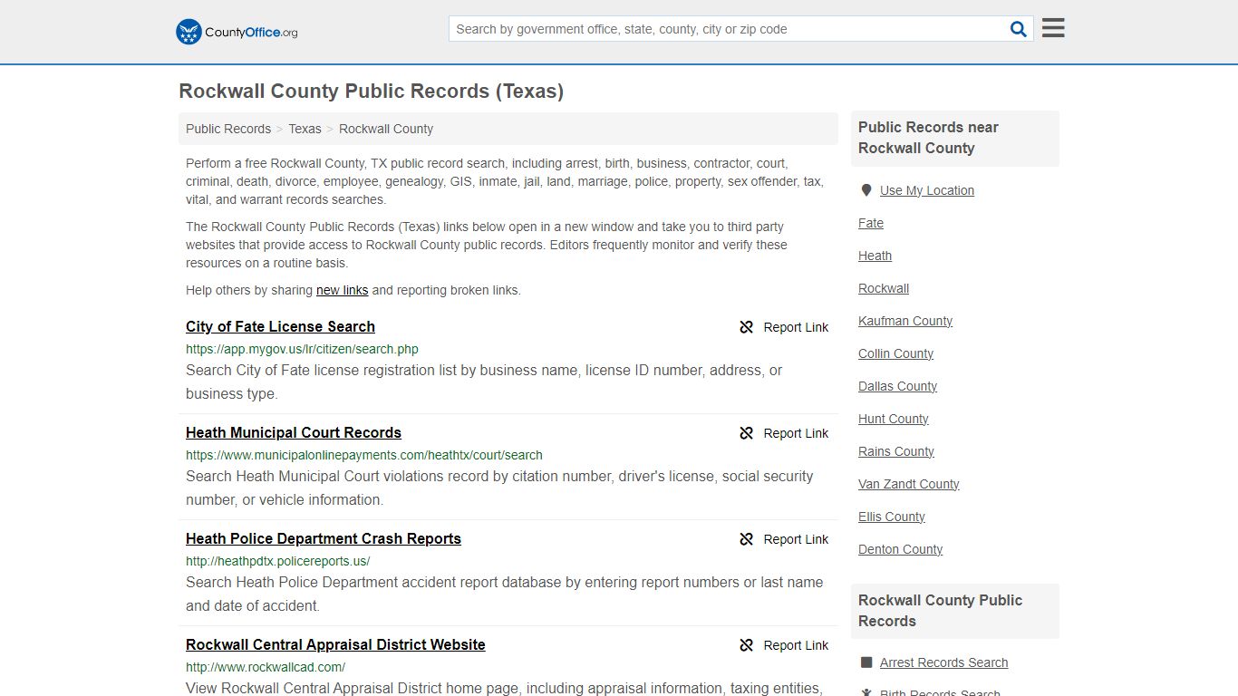 Public Records - Rockwall County, TX (Business, Criminal, GIS, Property ...