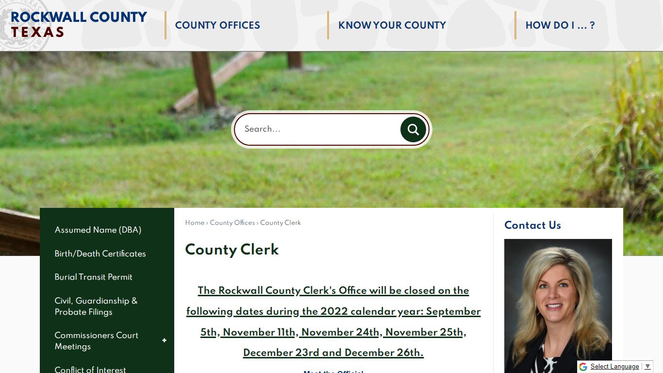 County Clerk | Rockwall County-Official Website